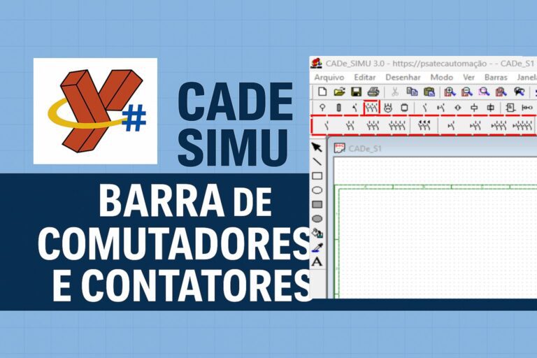 Contatores e Comutadores no CADeSIMU barra de contatores e comutadores