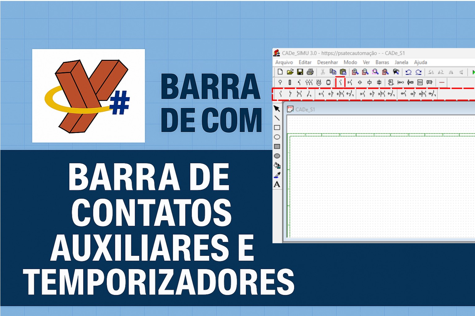 barra de contatos auxiliares e temporizadores