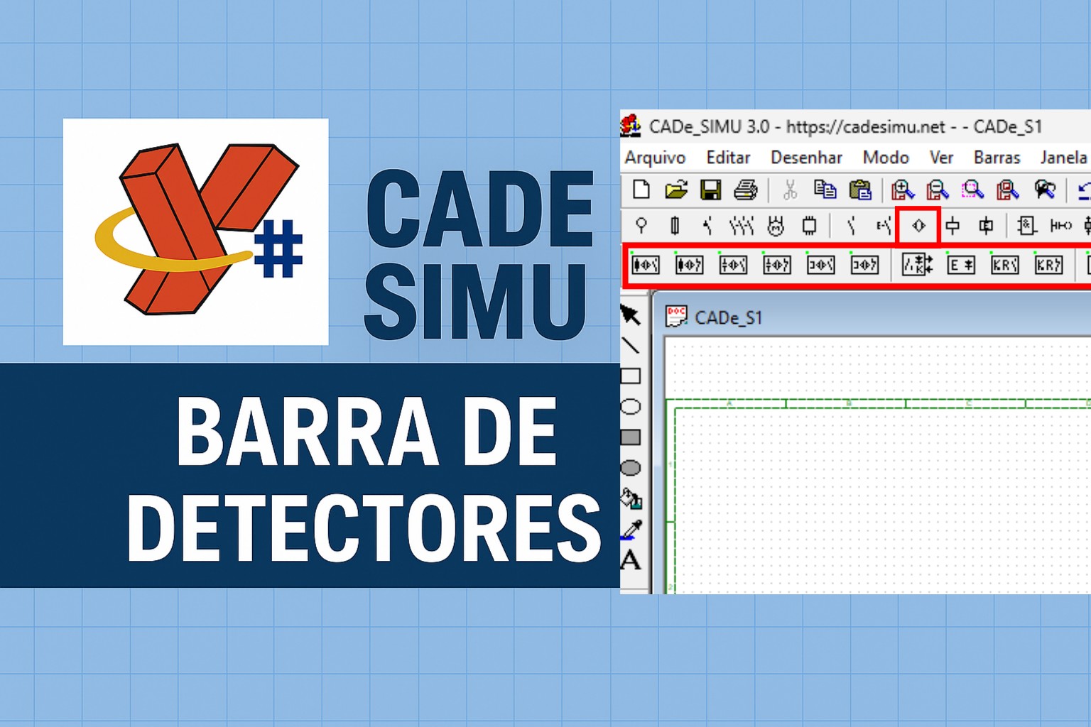 Barra de detectores no CADeSIMU