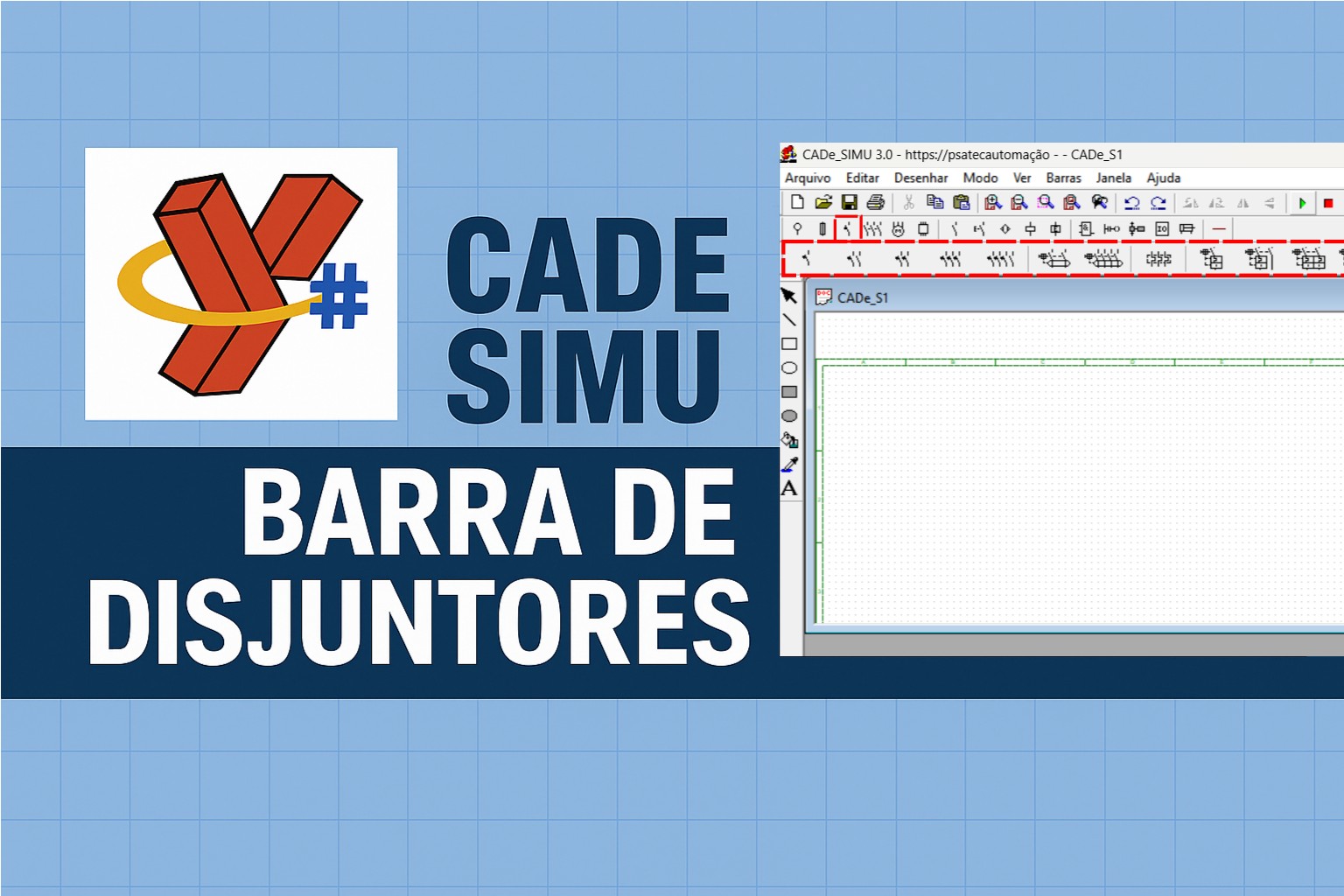 Barra de automáticos e disjuntores