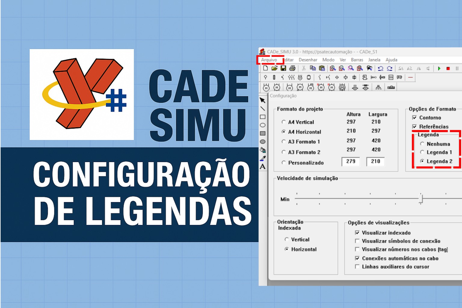 Configuração de Legendas no CADeSIMU