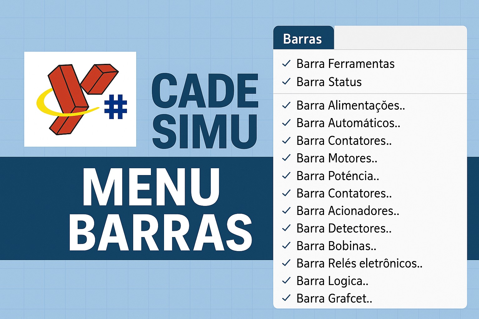 menu barras do CADeSIMU