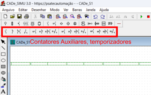 Imagem: Barra de contatores auxiliares e temporizadores