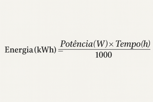 Formula da Energia: Potência x Tempo.