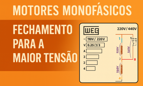 Fechamento para maior tensão de motores monofásicos