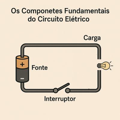 Imagem: Componente básicos de um circuitos elétrico