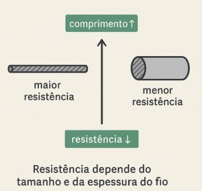 Imagem: Resistencia depende do tamanho e da espessura do fio