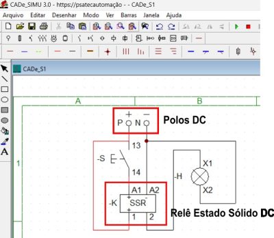 Relê de estado sólido fonte DC