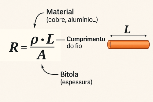 Imagem: Segunda lei de ohm aplicada ao calculo da resistência